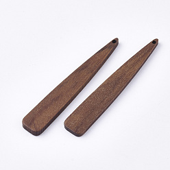 Седло Коричневый Большие подвески из неокрашенного ореха, слеза, седло коричневый, 54x9x3 мм, отверстие : 1.2 мм