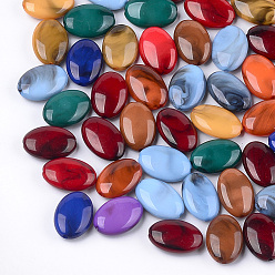 Couleur Mélangete Perles acryliques, style de pierres fines imitation, ovale, couleur mixte, 19x13.5x6mm, trou: 1.4 mm, environ 435 pcs / 500 g
