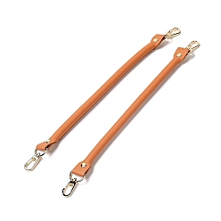 Orange Microfiber Leather Sew on Bag Handles, with Alloy Swivel Clasps & Iron Studs, Bag Strap Replacement Accessories, Orange, 36.1x2.55x1.25cm