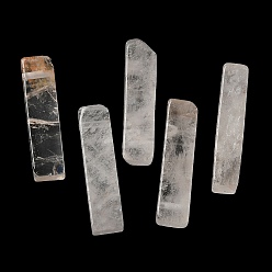 Quartz Crystal Natural Quartz Crystal Pendants, Rock Crystal Pendants, Rectangle Charms, 39~40x9.5~10x8~8.5mm, Hole: 1.8~2mm
