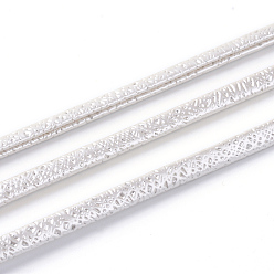 Кремово-белый Кожзаменитель шнуры, кремово-белые, 5x2.5~3 мм, около 109.36 ярдов (100 м) / пачка