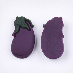 Purple Resin Cabochons, Eggplant, Purple, 22.5x12x5mm