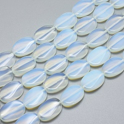 Opalite Opalite Beads Strands, Oval, 18x13x4.5mm, Hole: 1mm, about 22pcs/strand, 15.3 inch(39cm)