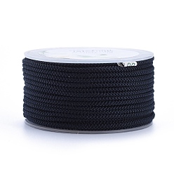 Prussian Blue Polyester Braided Cord, Prussian Blue, 2mm, about 16.4 yards(15m)/roll