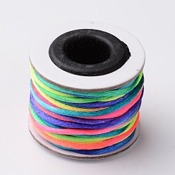Разноцветный Макраме Rattail китайские шнуры узел приготовления круглый нейлон плетеный строк темы, атласный шнур, красочный, 2 мм, около 10.93 ярдов (10 м) / рулон