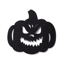 Noir Décorations de fête citrouille jack-o'-lantern en feutre de laine, décorations d'affichage sur le thème d'halloween, pour arbre décoratif, bannière, guirlande, noir, 91x100x2mm