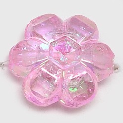 Pearl Pink Eco-Friendly Transparent Acrylic Beads, Rice, AB Color, Pearl Pink, 6x3mm, Hole: 1mm, about 19500pcs/500g
