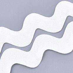 Ivoire Rubans de polyester, la forme d'onde, blanc crème, 38~40 mm, 10 yard / carte