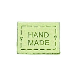 Verde de Amarillo Etiquetas de etiquetas de microfibra, etiquetas de ropa hechas a mano, para jeans de bricolaje, , , accesorios de sombrero, Rectángulo, amarillo verdoso, 20x15 mm