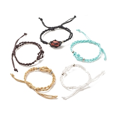 (52) Непрозрачная лаванда Ccb пластиковый браслет с плетеным шнуром, регулируемый браслет из вощеного хлопка макраме для женщин, разноцветные, внутренний диаметр: 2~3-5/8 дюйм (5~9.2 см)