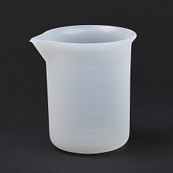 Белый Силиконовые мерные чашки, колонка, белые, 67x58x70 мм, внутренний диаметр: 58x48.5 мм, емкость: 100 мл (3.38 жидких унций)