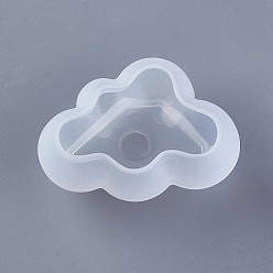 Blanc Moules en silicone, moules de résine, pour la résine UV, fabrication de bijoux en résine époxy, nuage, blanc, 62x88x40mm