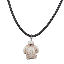 Blanc Turquoise synthétique colliers pendants, tortue, blanc, 17.40 pouce (44.2 cm)