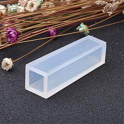 White Cuboid Shape DIY Silicone Molds, Resin Casting Molds, For UV Resin, Epoxy Resin Jewelry Making, White, 49x14x14mm, Inner Size: 9.5x9.5mm