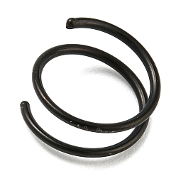 Black 316 Stainless Steel Double Nose Ring for Single Piercing, Spiral Nose Ring, Black, 9.5x6.5mm, Inner Diameter: 8mm