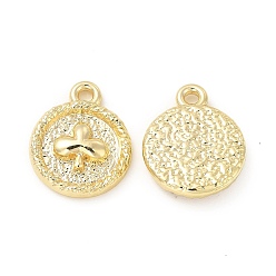 Light Gold Rack Plating Alloy Charms, Cadmium Free & Lead Free, Flat Round with Club Sign, Light Gold, 15x12x3mm, Hole: 1.6mm