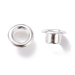 Plata Núcleo de ojete de acero inoxidable estilo europeo 201, ojal para cuentas grandes agujeros, plano y redondo, plata, 8x4.5 mm, agujero: 4 mm