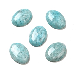 Dark Turquoise Natural Calcite Cabochons, Dyed, Oval, Dark Turquoise, 30x22x7.5mm