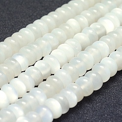 White Moonstone Naturelles perles pierre de lune blanc brins, rondelle, 8x4~5mm, Trou: 1mm, Environ 86 pcs/chapelet, 15.3 pouce (39 cm)
