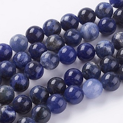 Sodalite Sodalites naturelles brins de perles, ronde, 4mm, Trou: 1mm, Environ 48 pcs/chapelet, 7.6 pouce