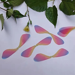 Разноцветный Крыло бабочки из искусственного шифона, крылья стрекозы из органзы своими руками, градиент цвета, Аксессуары для орнаментов, красочный, 19x83 мм