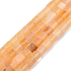 Sandy Brown Natural Quartz Beads Strands, Dyed & Heated, Column, Sandy Brown, 6.5x6~6.5mm, Hole: 1mm, about 63~64pcs/strand, 14.96 inch~15.16 inch(38~38.5cm)