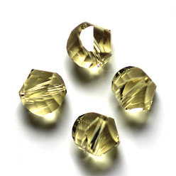 Caqui Oscuro Imitación perlas de cristal austriaco, aaa grado, facetados, polígono, caqui oscuro, 8 mm, agujero: 0.9~1 mm