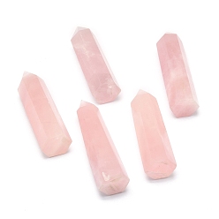 Rose Quartz Single Terminated Pointed Natural Rose Quartz Display Decoration, Healing Stone Wands, for Reiki Chakra Meditation Therapy Decos, Bullet Shape, 50~56x13~15x12~15mm