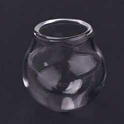 Clear Handmade Blown Glass Globe Ball Bottles, for Glass Vial Pendants Making, Clear, 20.5~22x20mm, Half Hole: 11.5mm, Bottle Capacity: 4ml(0.14 fl. oz)