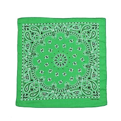 Зеленый лайм Повязки на голову из полиэстера с узором мандалы, шарф бандана, гетры шеи, бесшовные головные уборы, для бега на свежем воздухе, зеленый лайм, 530x530 мм