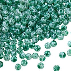 Spring Green 2 Strands Spray Painted Glass Beads Strands, Round, Spring Green, 8.5mm, Hole: 1.5mm, about 105pcs/strand, 31.89 inch(81cm)