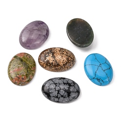 Смешанные камни Кабошоны из камня, овальные, , 30x22x5 мм