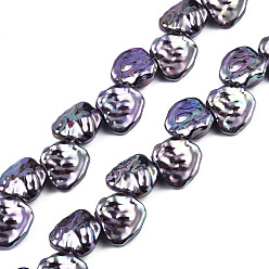 Medium Orchid ABS Plastic Imitation Pearl Beads Strands, AB Color Plated, Nuggets, Medium Orchid, 13x13x6mm, Hole: 0.9mm, about 36pcs/strand, 15.35 inch(39cm)