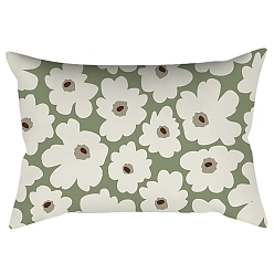 Flower Green Series Nordic Style Geometry Abstract Polyester Throw Pillow Covers, Cushion Cover, for Couch Sofa Bed, Rectangle, Flower, 300x500mm