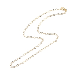 Chapado en Oro Real 18K Collar de cadena de eslabones de corazón de latón para mujer, sin plomo y cadmio, real 18 k chapado en oro, 17.80 pulgada (45.2 cm)