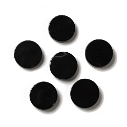 Ágata Negra Cabochons de ágata negro naturales, plano y redondo, teñido y climatizada, 20x4.5~5.5 mm