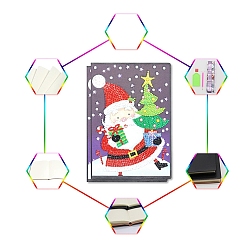 Santa Claus Diy рождественская тема алмазная живопись наборы для ноутбуков, включая книгу из искусственной кожи, смола стразы, ручка, поднос тарелка и клей глина, Дед Мороз, 210x150 мм