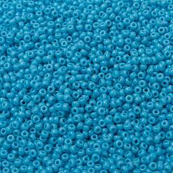 (RR413) Azul turquesa opaco Cuentas de rocailles redondas miyuki, granos de la semilla japonés, (rr 413) azul turquesa opaco, 8/0, 3 mm, agujero: 1 mm aproximadamente 422~455 piezas / botella, 10 g / botella