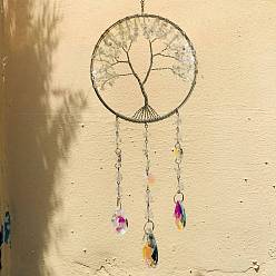 Opalite Opalite Tree of Life Pendant Decorations, Suncatchers for Party Window, Wall Display Decorations, 400mm