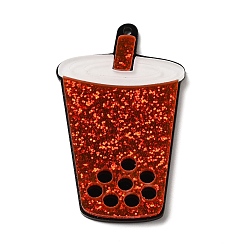Fuego Ladrillo Colgantes de acrílico opacos, botella, ladrillo refractario, 49.5x30.5~31x4 mm, agujero: 1.6 mm