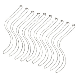 Couleur Acier Inoxydable 10 pcs 304 ensemble de colliers de chaîne de câbles en acier inoxydable pour hommes femmes, couleur inox, 17.72 pouce (45 cm)