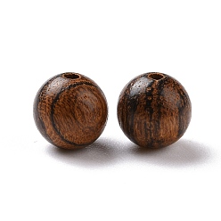 Coconut Brown Round Tiger Skin Sandalwood Beads, Undyed, Coconut Brown, 8mm, Hole: 1.5mm