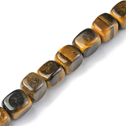 Tiger Eye Natural Tiger Eye Beads Strands, Cuboid, 8.5~11x7.5~9x7.5~9mm, Hole: 1.2mm, about 20pcs/strand, 7.72~8.74 inch(19.6~22.2cm)