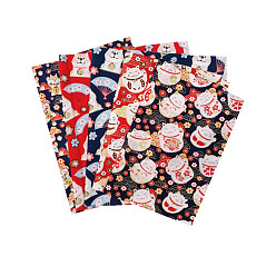 Coloré Tissu artisanal en coton, lot rectangle patchwork peluches différents modèles, pour bricolage couture quilting scrapbooking, avec motif de style zéphyr japonais, colorées, 25x20 cm, 5 pièces / kit