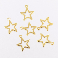 Golden 201 Stainless Steel Charms, Star, Golden, 14.5x12.5x0.8mm, Hole: 1.2mm