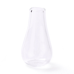 Прозрачный Миниатюрные украшения из стеклянных ваз, аксессуары для кукольного домика с микроигрушками, притворяющиеся опорными украшениями, прозрачные, 28.5x15.5 мм, отверстие : 5.5 мм