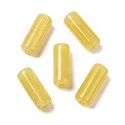 Yellow Transparent Acrylic Beads, Column, Yellow, 18x7mm, Hole: 2.5mm, about 787pcs/500g