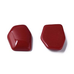 Dark Red Opaque Acrylic Cabochons, Irregular Hexagon, Dark Red, 25.5x19.5x5.5mm, about 253pcs/500g