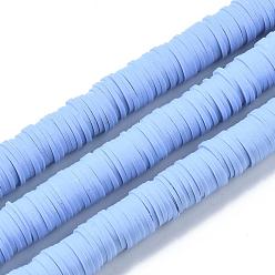 Aciano Azul Cuentas de arcilla polimérica hechas a mano, redondas y planas, ecológicas, Cuentas de heishi de disco para pendientes hawaianos, pulsera, collar, fabricación de joyas, azul aciano, 10 mm