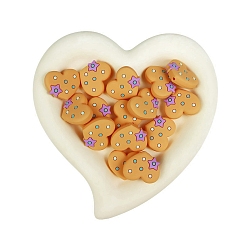 Orange Perles de silicone écologiques de qualité alimentaire en forme de cœur, perles à mâcher pour les jouets de dentition, Diy soins infirmiers colliers faisant, orange, 28x24mm